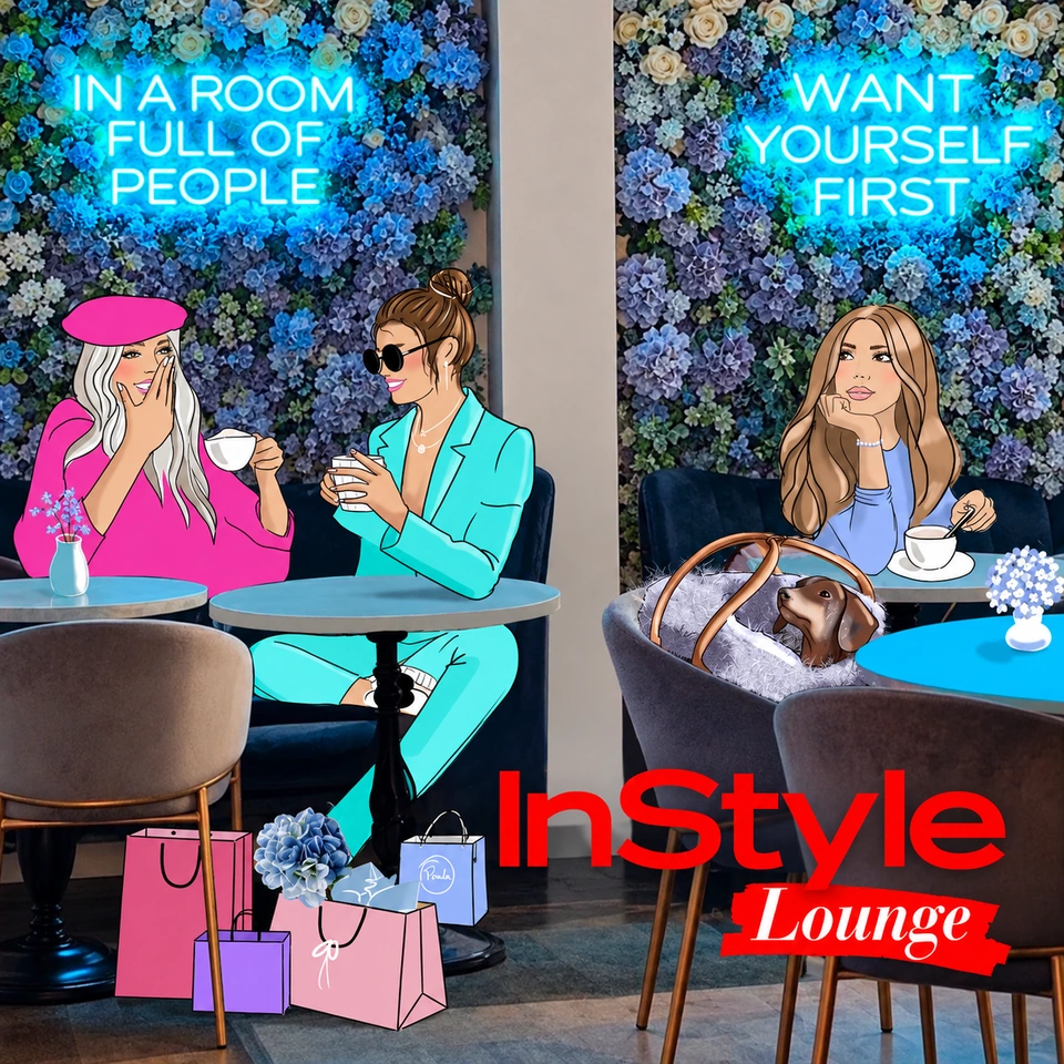 Approved square InStyle Lounge illustration with three women and the InStyle Lounge logo